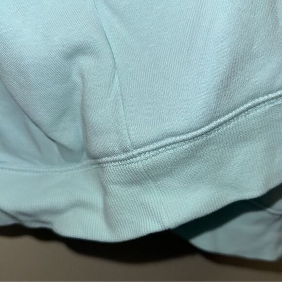 PELOTON L Mint Blue Green Classic Fleece Interior Crewneck Pullover Sweatshirt - Picture 8 of 15